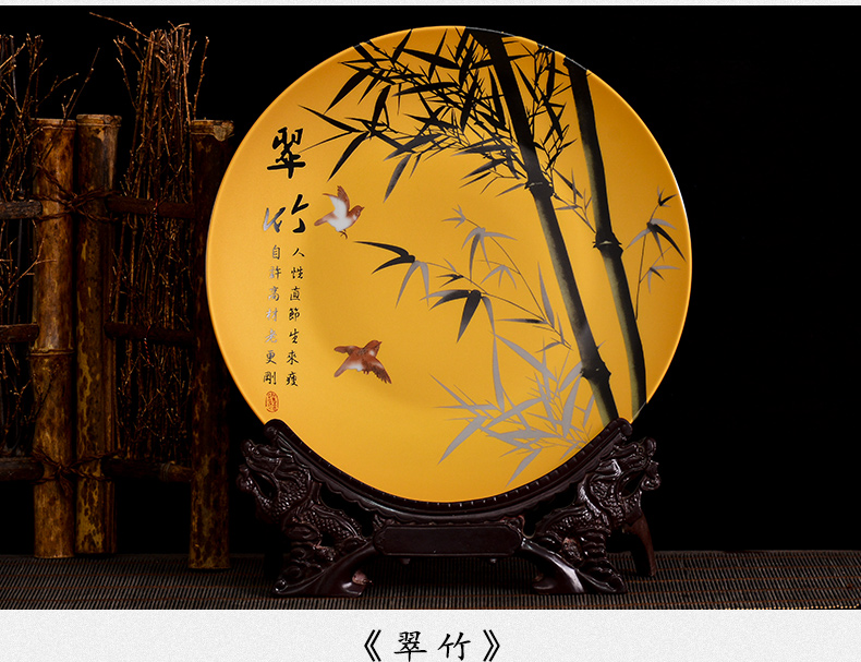 Jingdezhen ceramics powder enamel decoration decoration plate sat dish dish of new Chinese style living room TV ark, wine furnishing articles