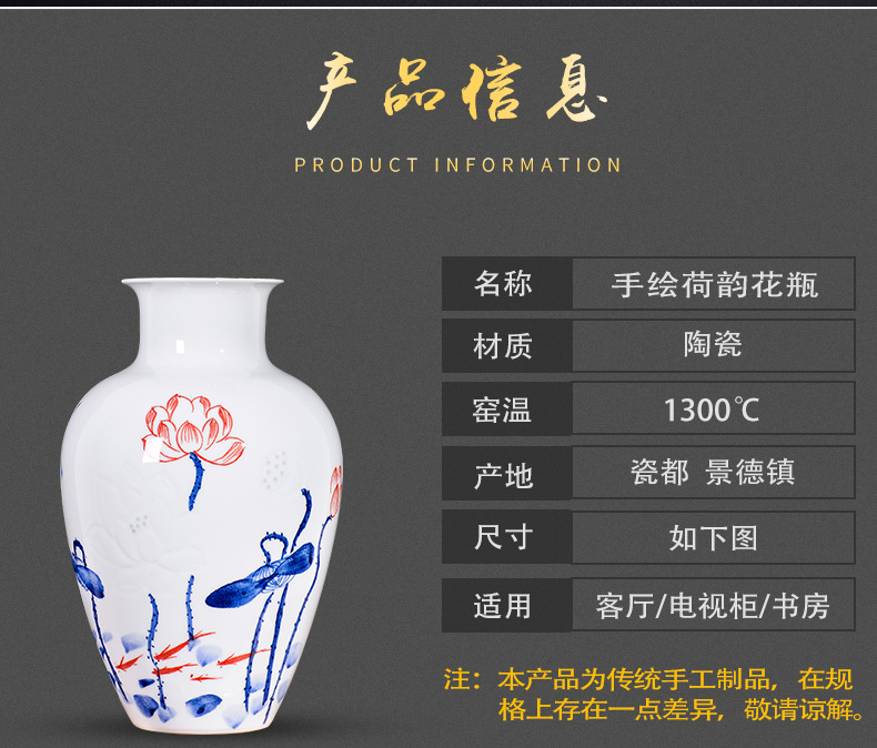 Hand knife clay master of jingdezhen ceramic vase household of Chinese style of sitting room porch rich ancient frame craft supplies