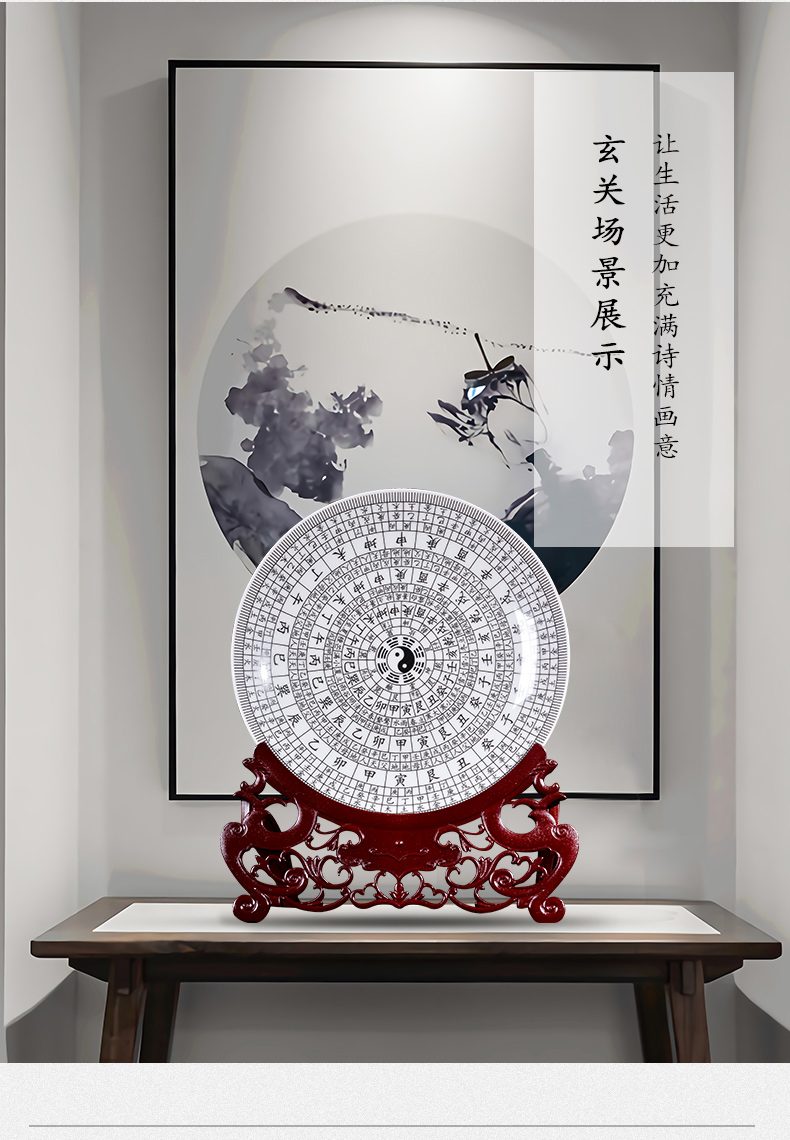 Eight diagrams of jingdezhen ceramics porcelain sitting room porch decoration plate sit plate decoration of Chinese style household furnishing articles
