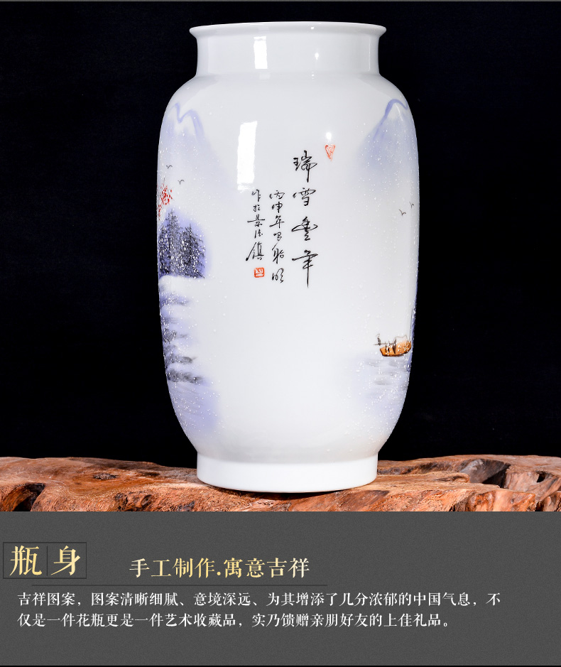 The Master of jingdezhen ceramic hand - made flower arranging dried flower vase sitting room place, new Chinese style household adornment TV ark