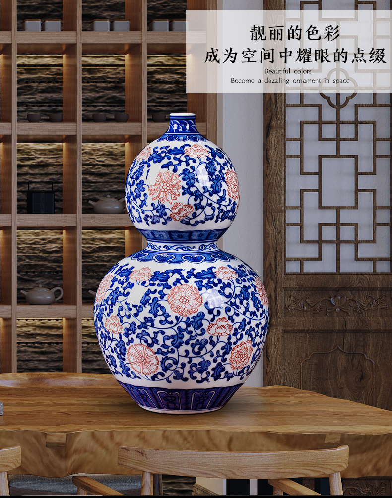 Jingdezhen ceramic vase bound branch lotus youligong archaize home sitting room porch of blue and white porcelain decorative furnishing articles