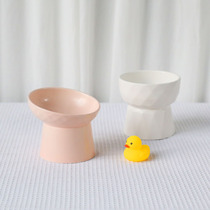 Aspiring Cat Bowl ceramic High footed basin Water Bowl Inclined to protect cervical spine Anti-catfish Cat Food Pooch Pet Bowl