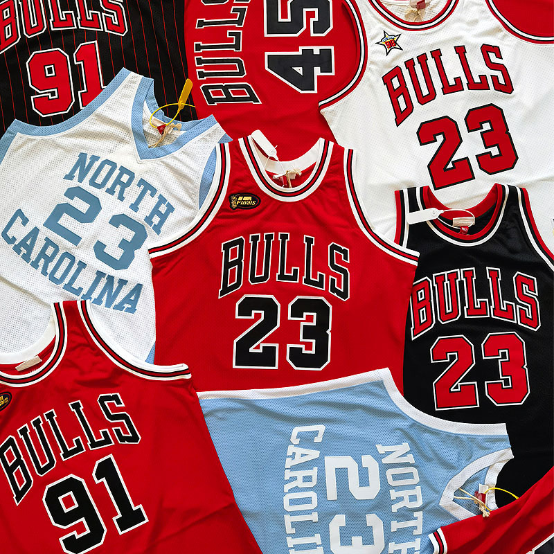 Bulls Chicago No. 23 North Carolina Retro Jersey Au Player Version Rodman No. 91 Pippen Embroidered Basketball Jersey