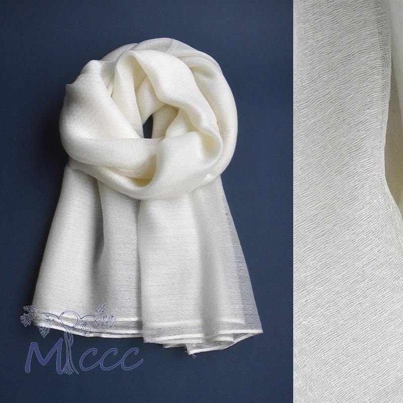 Wanmu Yunchuang Silk plus wool long scarf raw silk white embryo plant dyeing blue dyeing is suitable for fabric dyeing tie-dyeing