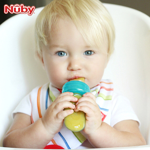 Nuby努比婴儿咬咬乐果蔬辅食器可推进硅胶磨牙棒宝宝吃水果咬咬袋