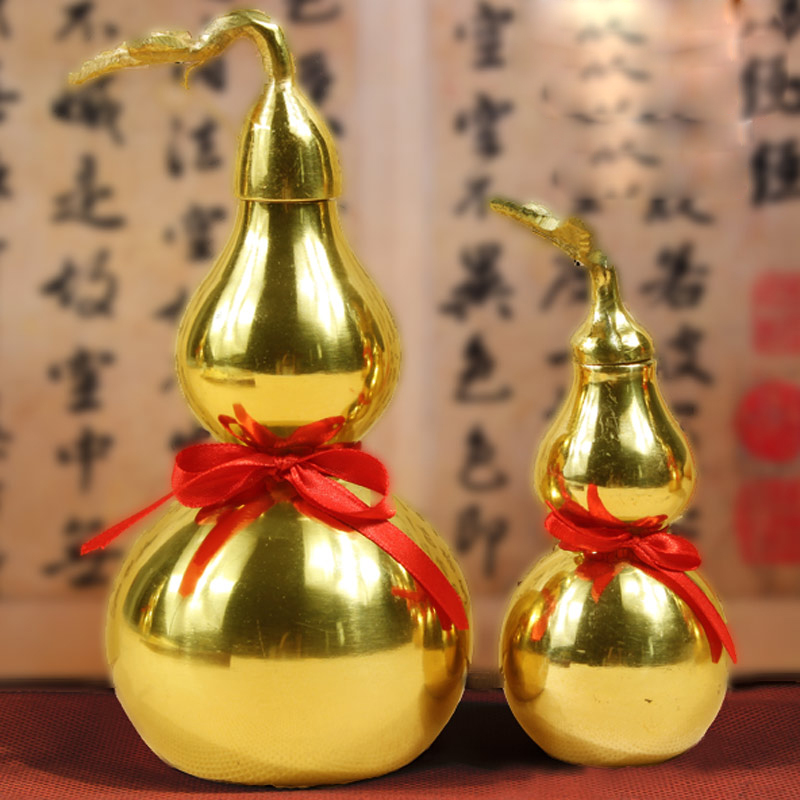 Bronze Gossip Gourd Pendulum with gourd hanging decoration Bronze Gourd Pendulum with Leaf Gourd 3 Inch Leaf Gourd