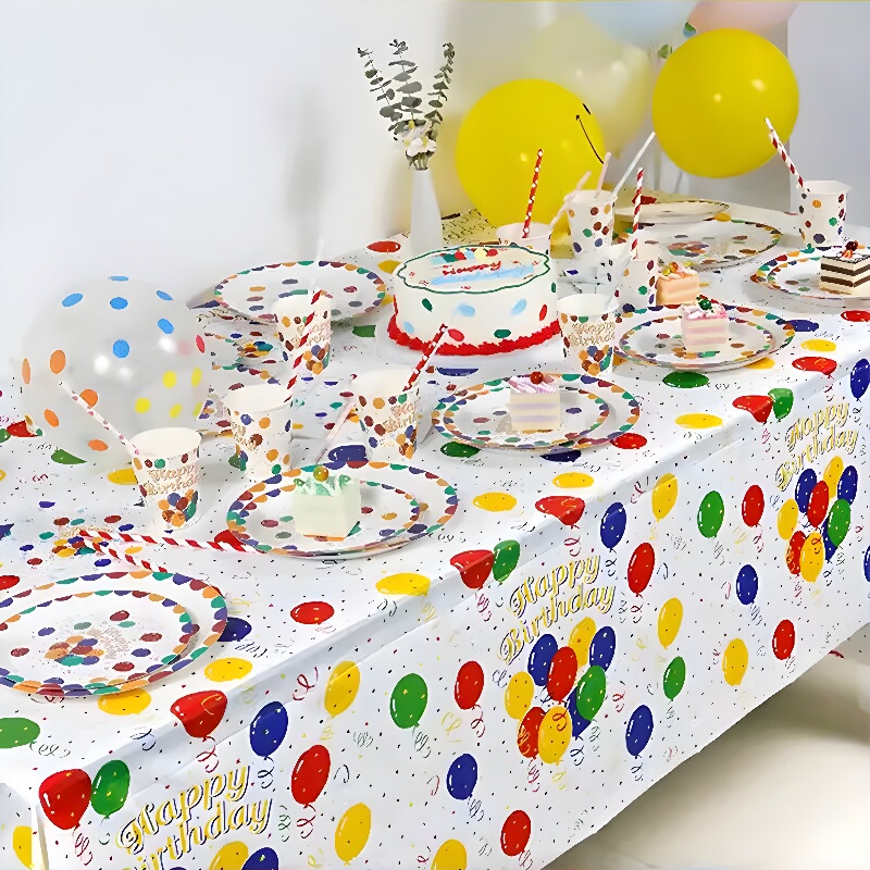 Birthday Disposable Plates, Paper Cups, Tableware, Balloons, Tablecloths, Kidsren's Party Decorations, Scene Setup, Atmosphere, and a Sense of Ceremony