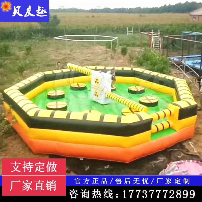 Scenic farm ecological park children adult climbing network red inflatable insane timing machine rotation equipment