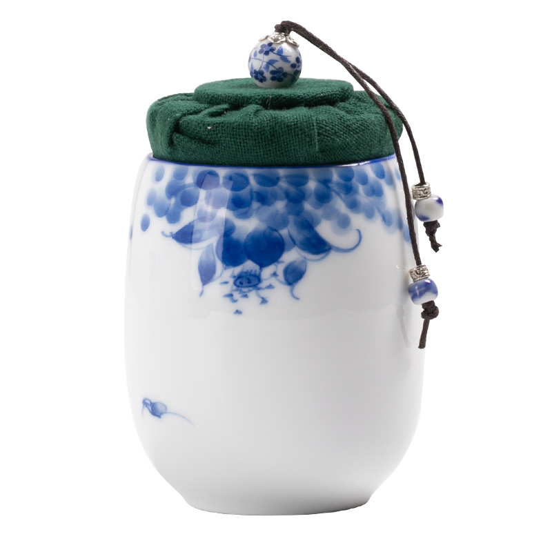 Fujian gen caddy fixings ceramic seal tank household contracted portable mini small storage POTS Japanese kung fu tea set