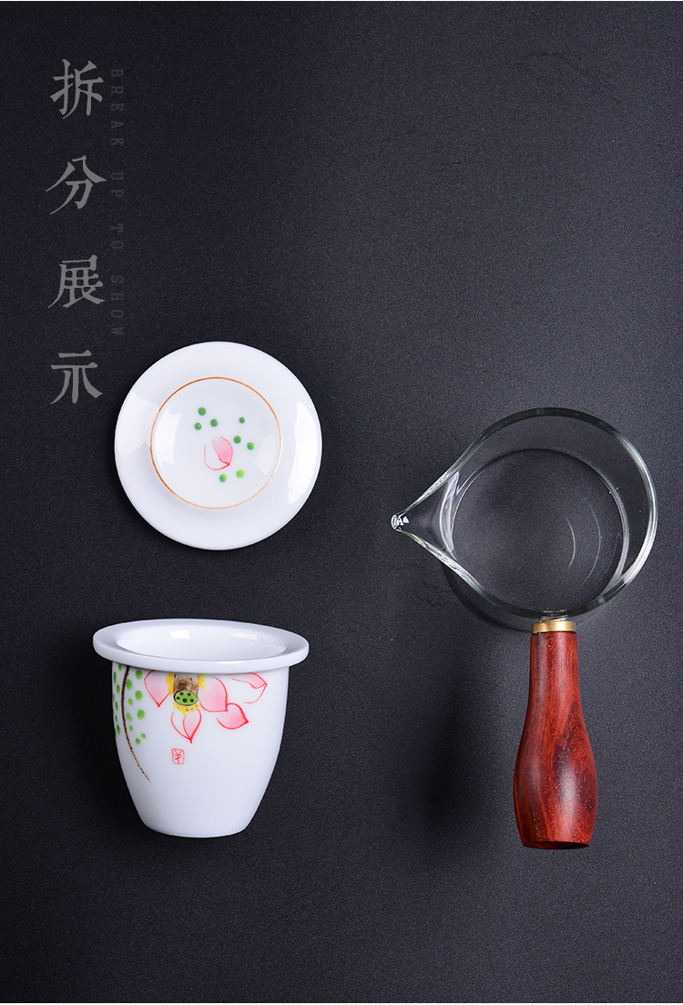 Fujian tea ware and high temperature resistant glass teapot household ceramics bladder Japanese contracted with wooden handle, the side of the single pot of tea