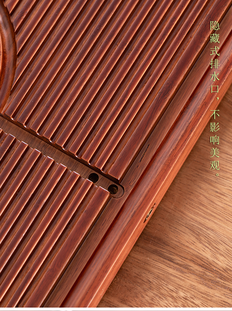 Fujian and heavy bamboo tea tray to restore ancient ways bamboo square tea home Chinese kung fu tea set tea sea drainage type