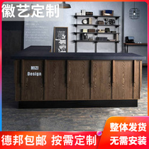 Bar cashier Coffee milk tea shop Bar counter Retro shop Small industrial style reception desk corner water bar customization
