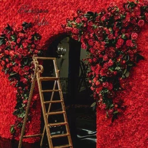 Симуляция цветочная стена сетка красное магазин фото свадьба украшения фальшивый розовый зеленый растение свадебное устройство