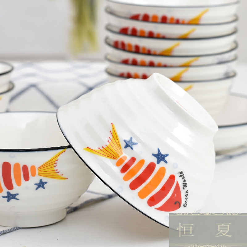 New retro 5 inches job home 10 only to thicken the hot Chinese creative ceramic tableware chopsticks sets