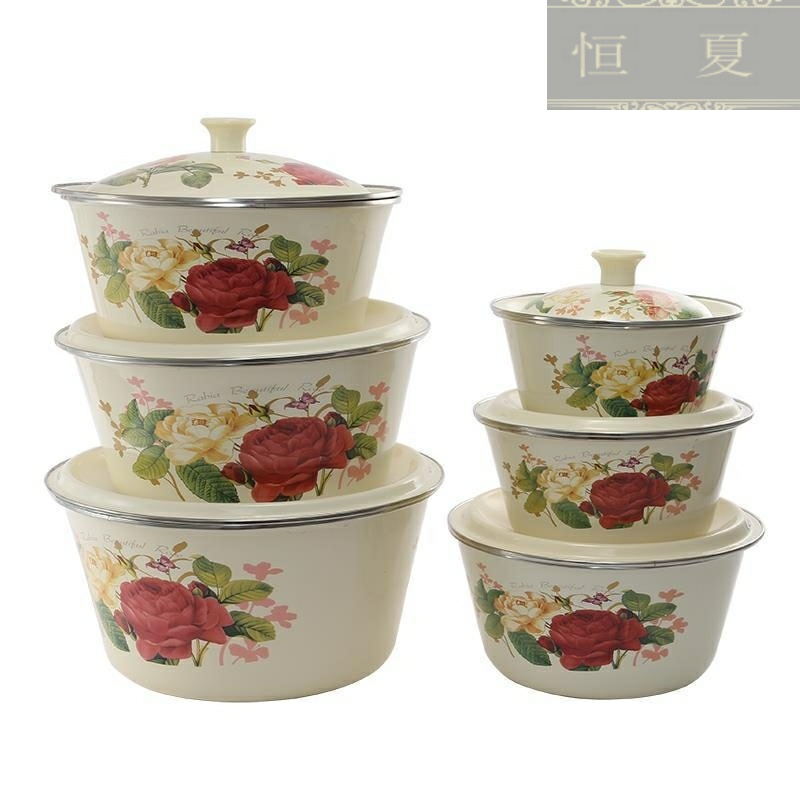 The trumpet with cover and nostalgic old DiaoXian basin enamel covered The kitchen sinks package mail home