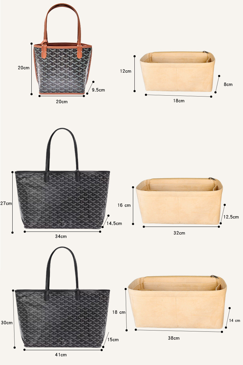 товар из китая 适用于 戈雅托特内胆 goyard mini 内袋 收纳包 包撑 超轻内胆包