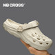 NB CROSS Crocs Men's and Women's 2025 New Baotou Slippers for Outerwear Beach Shoes Seaside Sandals