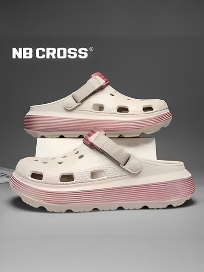 Nb Cross Croc Shoes for Women 2026 New Thick-Soled Height-Increasing Outdoor Non-Slip Beach Shoes Breathable Women's Sandals