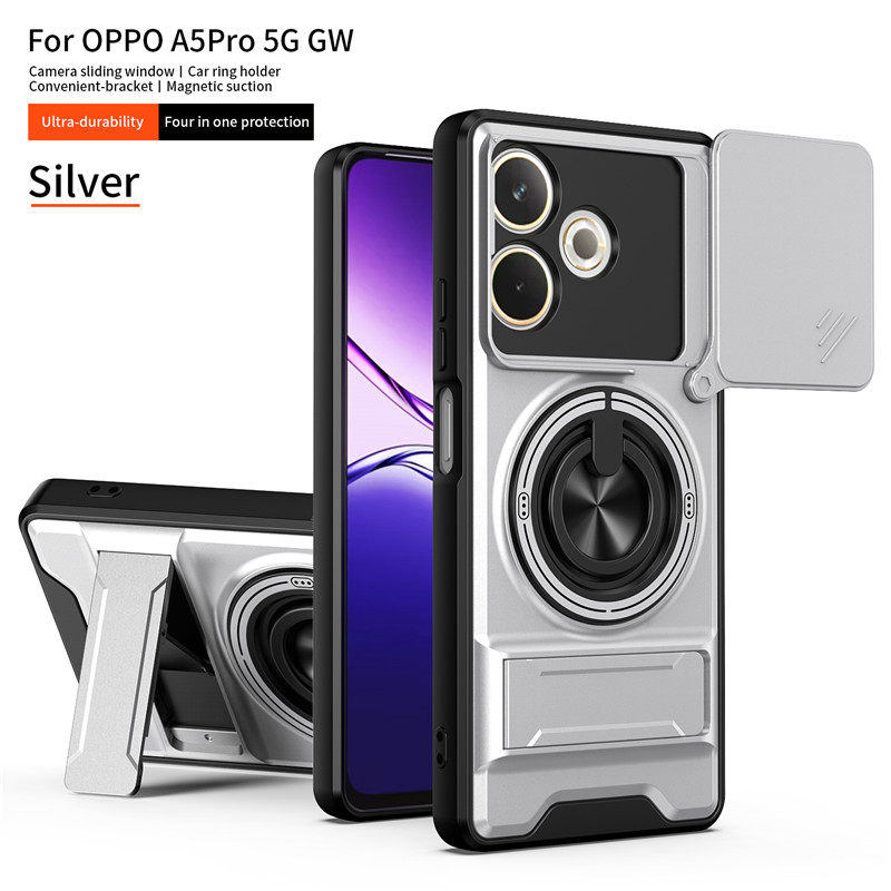 Suitable for OPPO A5pro overseas version mobile phone case with lens cover push window oppoa5por protective cover airbag anti-fall CPH2695 shell opa all-inclusive opoa port 5G international bracket p