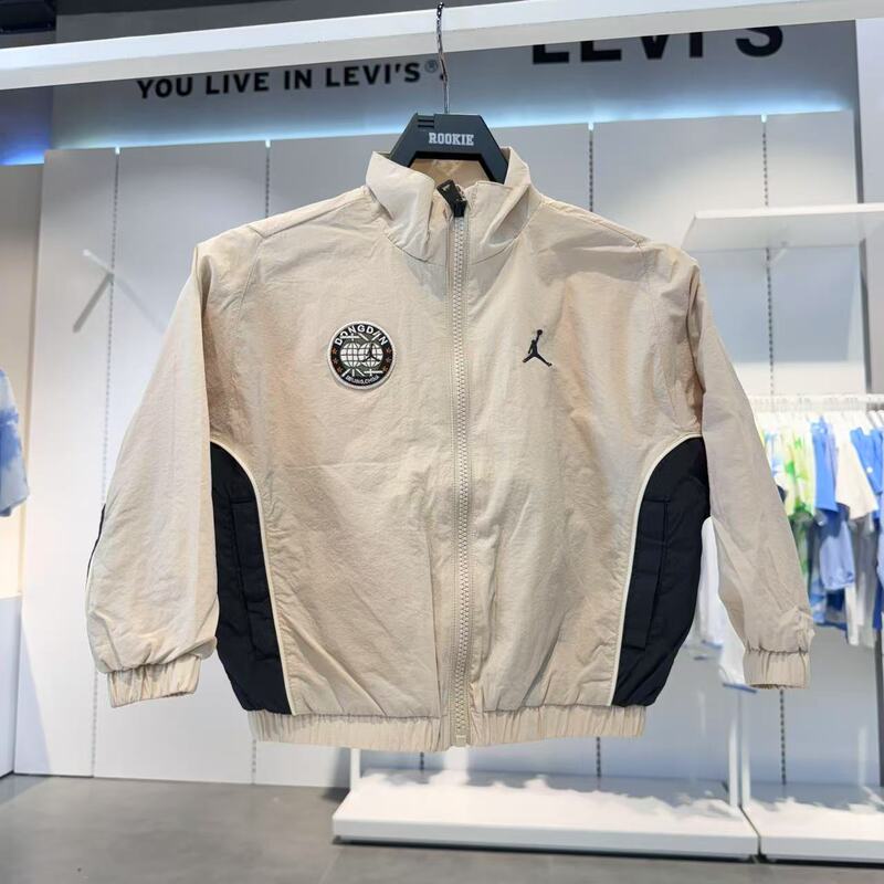 Jordan Children's Clothing Boys' Zip-Up Stand-Collar Woven Jacket 25 Spring New Sports Casual Jacket Jd2512383