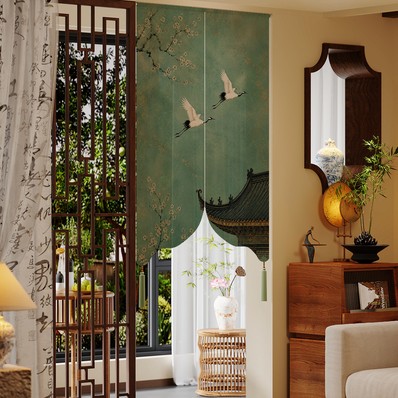 New Chinese-Style Entrance Decorative Door Curtain, High-End No-Drill Privacy Partition Curtain for Living Room and Bedroom New Chinese-Style Entrance Decorative Door Curtain, High-End No-Drill Privacy Partition Curtain for Living Room and Bedroom