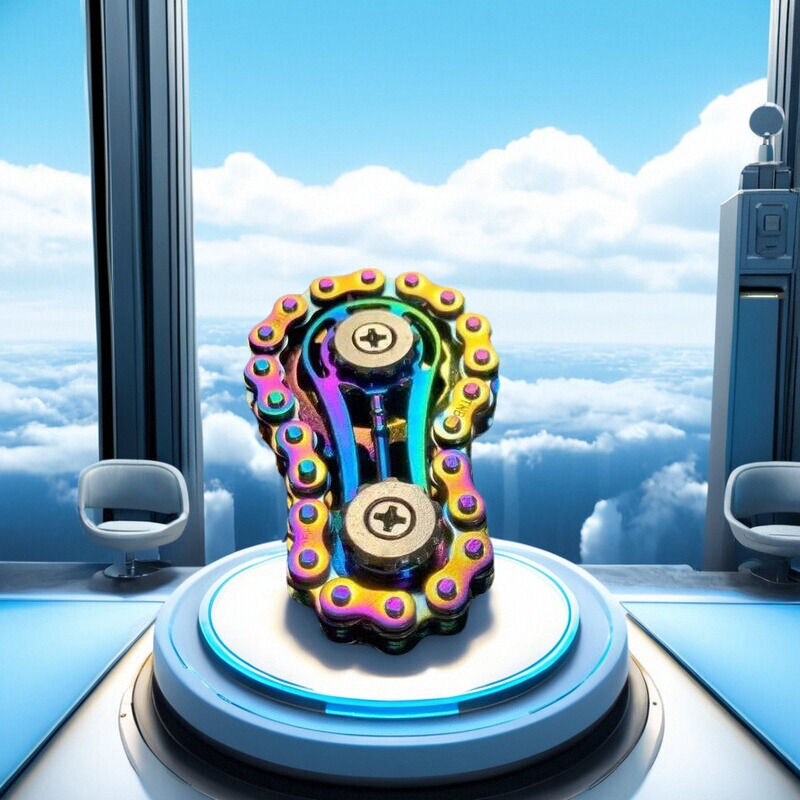 Mechanical Stress-Relief Finger Chain Gear Flywheel Colorful Chain Fingertip Spinner Anxiety Relief Stress-Relief Gadget Gear Trendy Toy