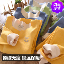 Palanna childrens velvet thermal underwear boys and girls baby suits super comfortable traceless autumn clothes long pants winter
