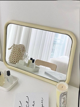 ins dressing table desktop makeup mirror large size metal iron square cream style wall-mounted mirror girl decoration