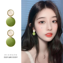 2022 New Tide Spring Seashells Bull Oil Fruit Earrings South Korea Personalitys Earrings Fresh Temperament Small Earrings