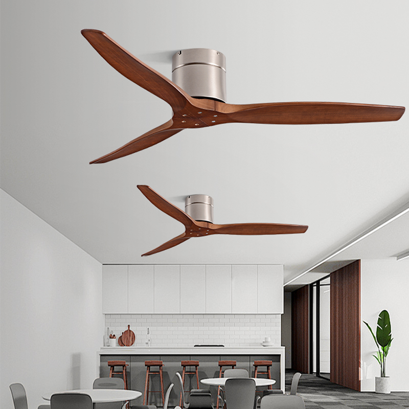 高風力産業用風天井ファンリビングルームレストラン家庭用電気ファン商業アメリカンレトロウォールナット天井ファンファン