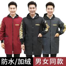 Overcoat plus velvet thickened warm work wear big Hexagram winter mens tops fashion womens coats custom waterproof overalls