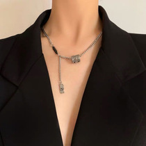 European and American temperament street personality necklace geometric circle pendant trend chain Hip-hop trend brand complex hiphop necklace