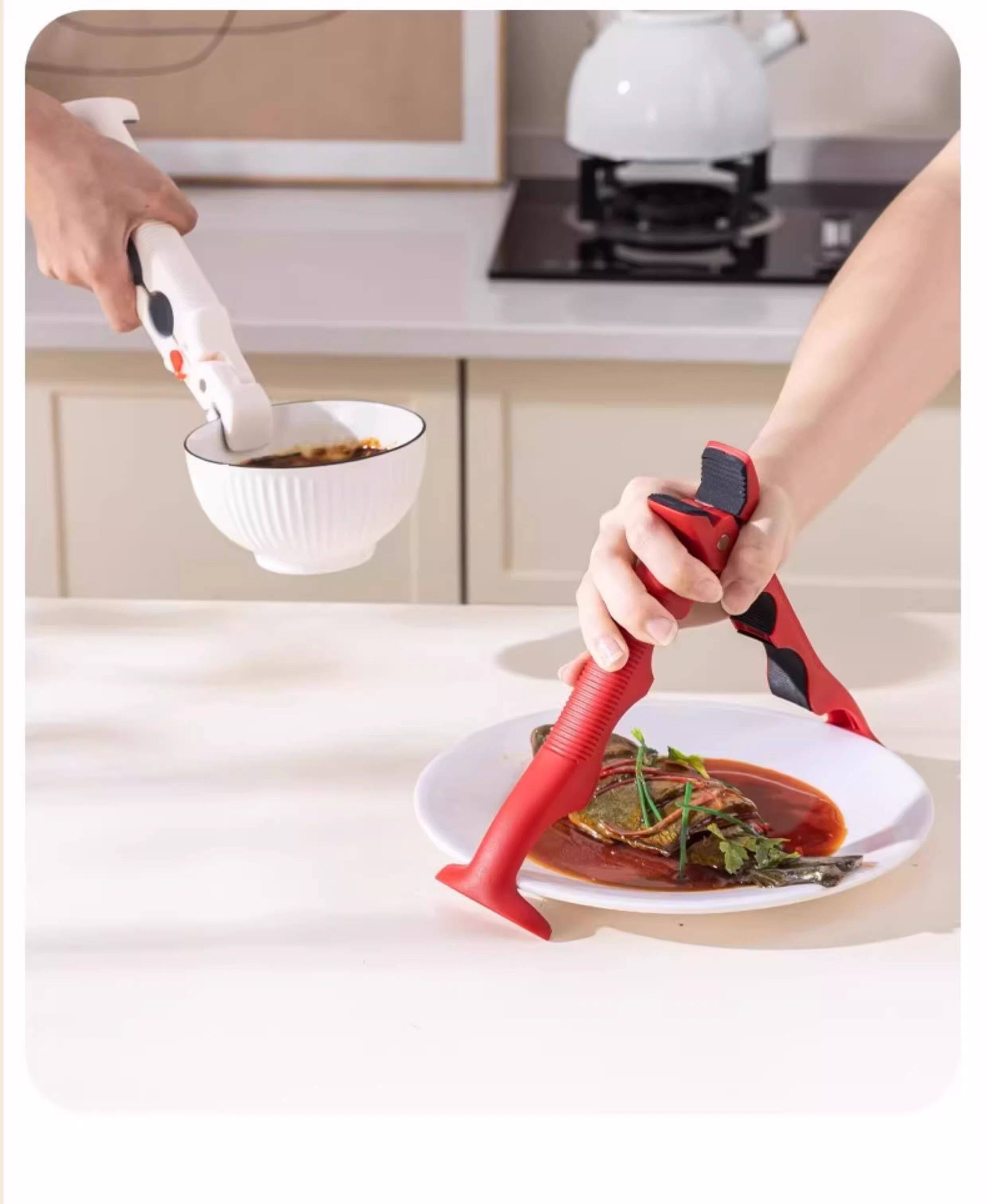 Умывальник 三合一防烫夹取碗夹防滑夹子厨房夹盘子夹蒸菜提盘夹碗神器脸盆架