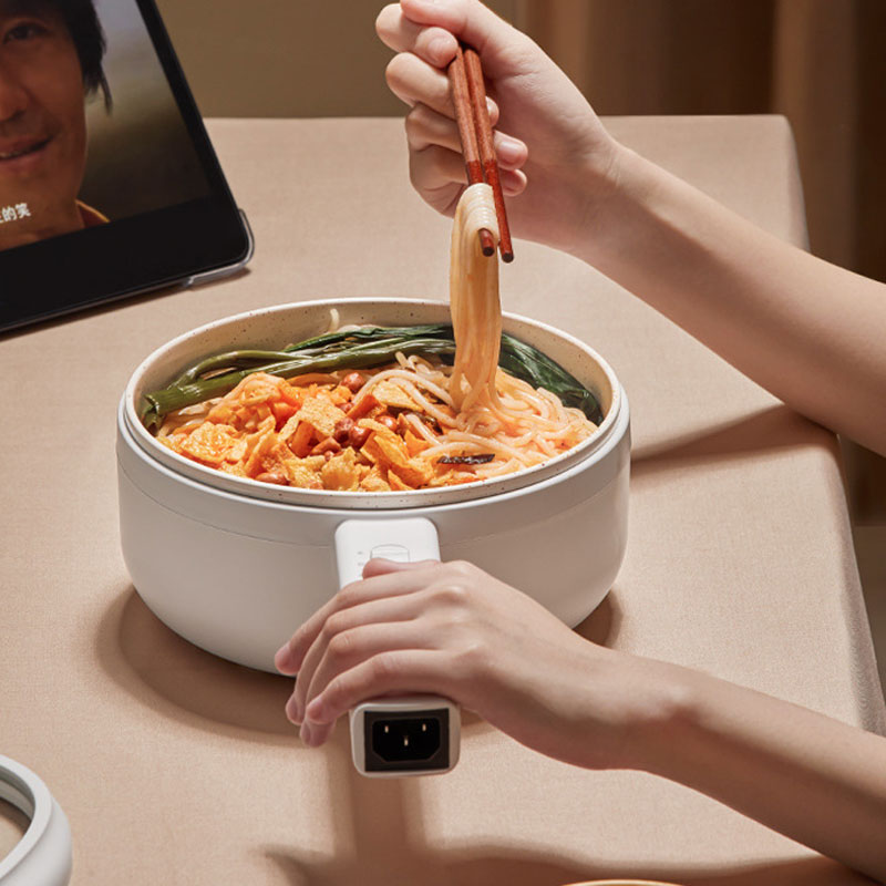 Frying one baby food supplement pot electric pot baby non-stick pan white milk pot ceramic pot multi-function wok plug in