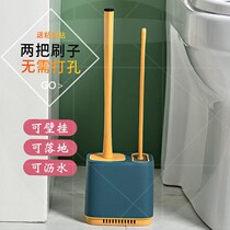  Then toilet brush toilets Home brushes Home brushes No dead angle hanging wall style Silicone Toilet Cleaning Brush free of perforated toilet