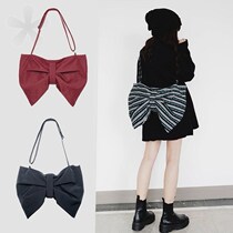  Butterfly Knot Skew Satchel Canvas 2021 New Tide Schoolgirl Han Edition Day Ensemble Small Satchel Capacity Single Shoulder