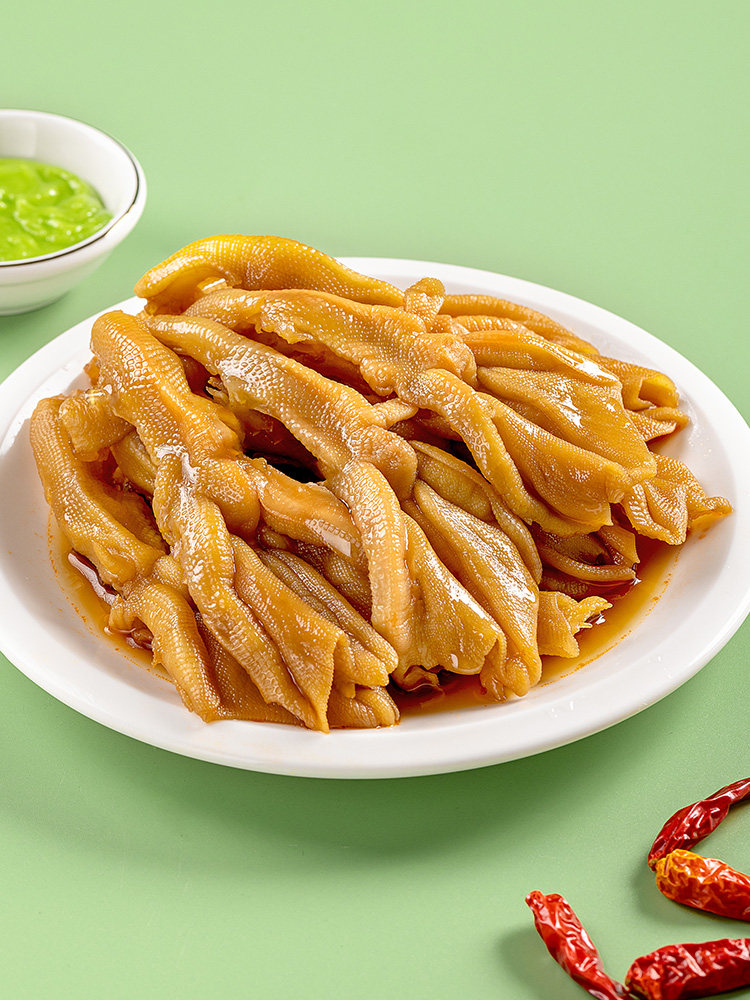 Lemon and Spicy Boneless Duck Feet 2.5kg / 10kg Large Portions Whole Box Boneless Duck Claws Wasabi Duck Feet Commercial Packaging