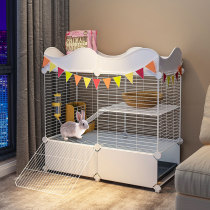 Rabbit cage Household indoor king-size free manure double rabbit nest spray-proof urine pet villa new breeding cage