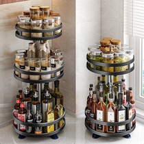 Japan imports MUJIE kitchen seasoning rack countertop multi-functional condiment storage with rotating storage rack