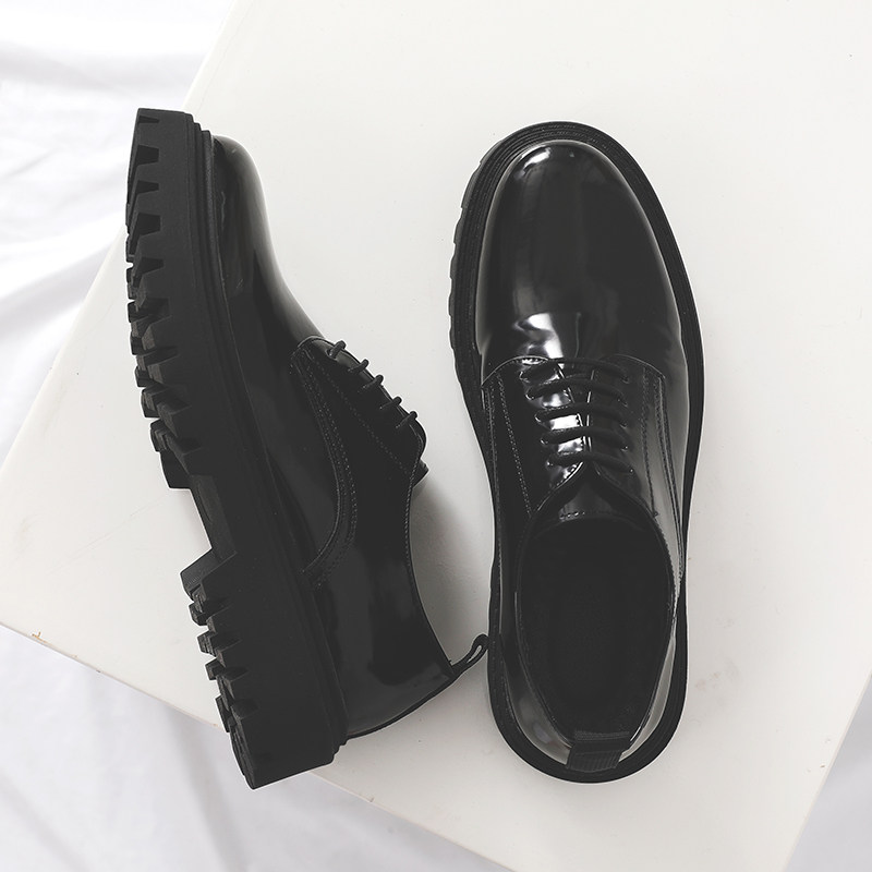 Big scalp shoes men's business formal wear youth summer with suits breathable Korean style trendy British small leather patent leather men's shoes - Taobao