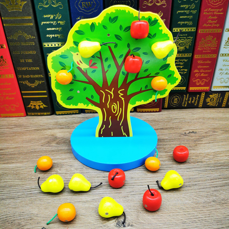 Baby Magnetic Apple Tree Picking Fruit Happy Orchard Children Wooden Emulation Costume House Wine Early Teaching Puzzle Toys