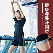 Sweat clothing slimming clothing short-sleeved shorts sports sweating large size sweating body clothing gym sweating clothing women Summer