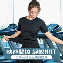 Sweat clothing womens suit sweating large size sweatshirt yoga clothing sports slimming fever gym running sweat clothing