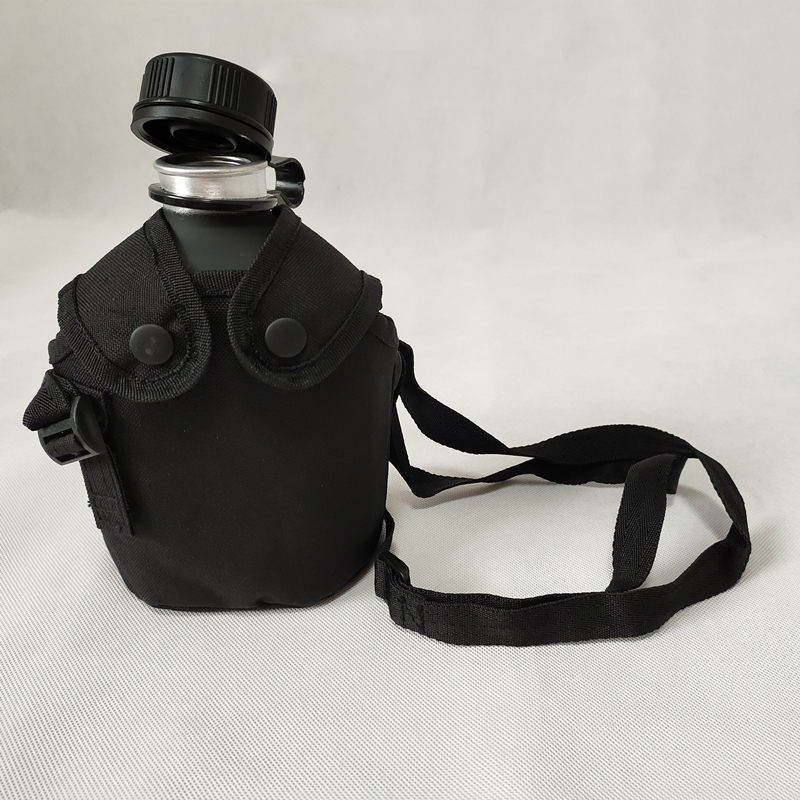 New black kettle outdoor school military training kettle aluminum chopper canal with kettle jacket camping kettle