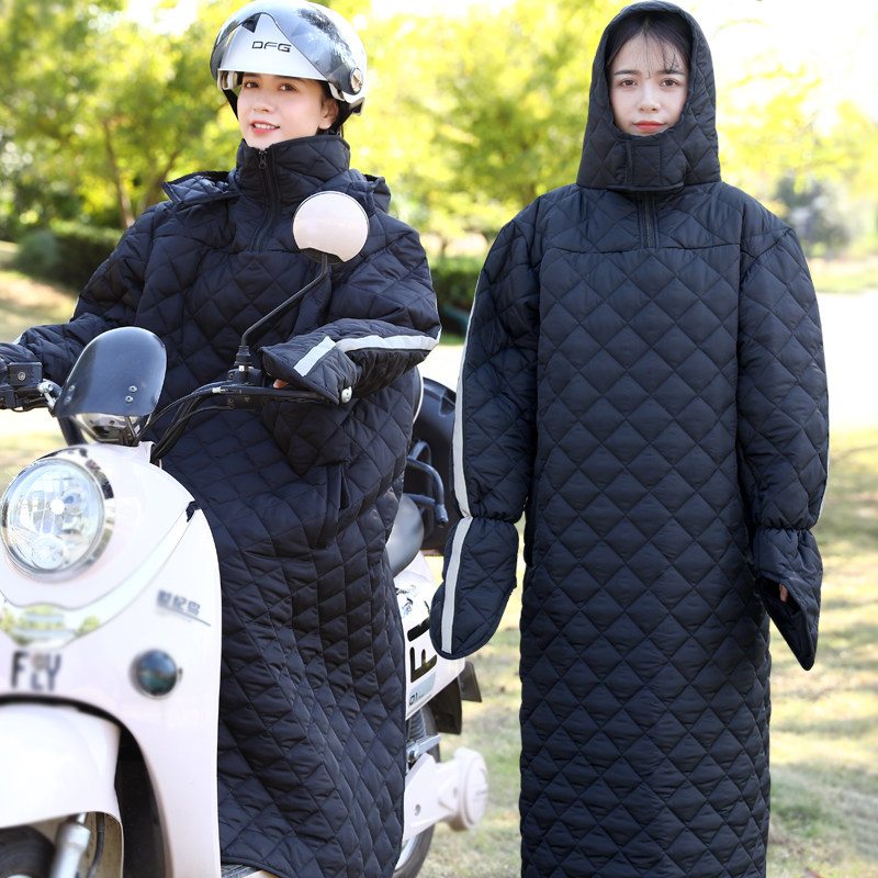 Electric motor car windproof clothes thickened winter wind shield by new cotton clothes kneecap men and women anti-cold and waterproof plus suede