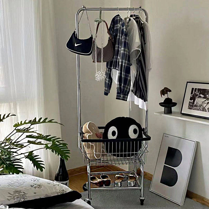 Cloakroom mobile floor bedrooms Home Balcony Clothes Hangers Clothes Hangers Clothing Store Shelves Small Cart Racks