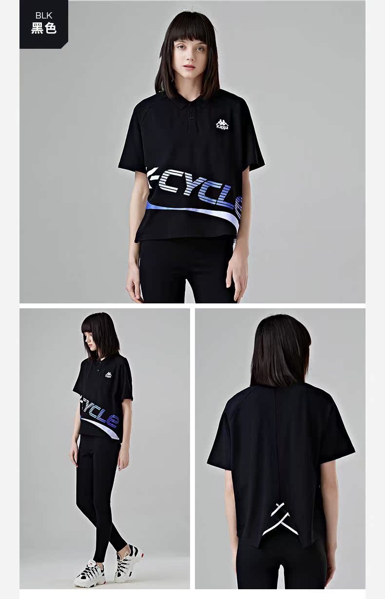 KAPPA Áo thể thao nữ tay ngắn KAPa Áo thun ngắn tay giản dị 2019 Mới | K0922PD09D - Áo polo thể thao áo polo oversize
