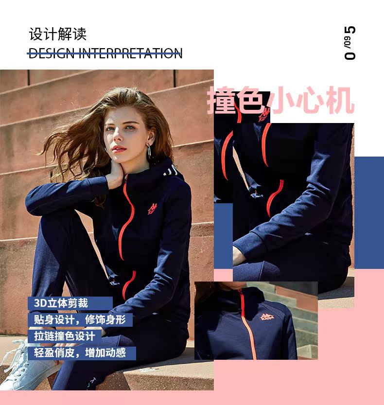 Áo thể thao nữ Kappa Áo hoodie hàng đầu Áo thể thao | K0762MK41 - Thể thao lông cừu / jumper áo sweater nam form rộng