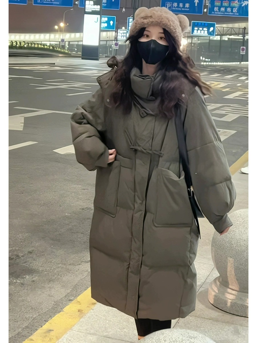 Long-style down cotton clothing in overalls for women Winter design Cotton padded jacket oversize oversize and small crowdcotton clothes-Taobao