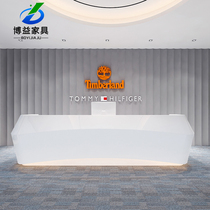 Paint paint front desk reception desk simple modern office front desk company special-shaped atmospheric bar beauty salon cashier counter